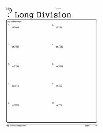 long division worksheet 3 worksheets