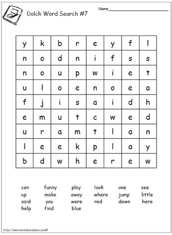 Dolch Word Search 7