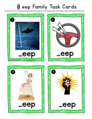 eep Word Family Task Cards