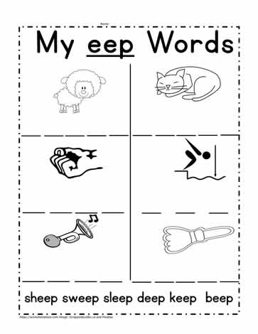 eep Word Family Worksheet