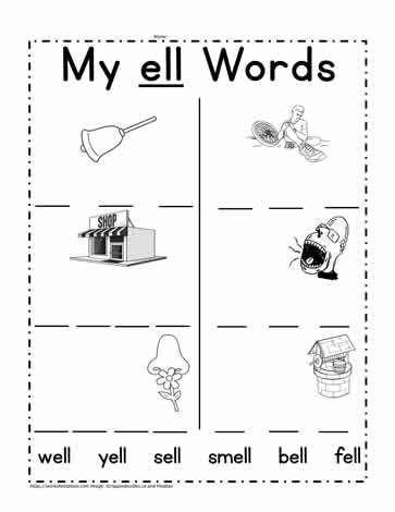 ell word Family Worksheets