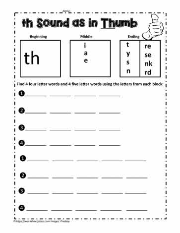 th Digraph Build Words