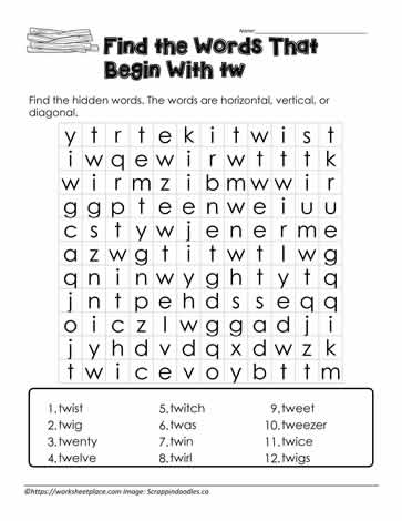 Wordsearch for tw Blends