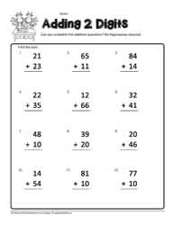 2 Digit Addition No Regrouping Worksheets