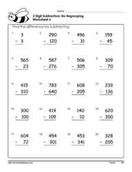 3 Digit Subtraction Worksheets-6