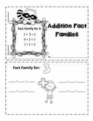 Addition Fact Family Booklet