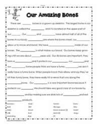 All About Bones Worksheet