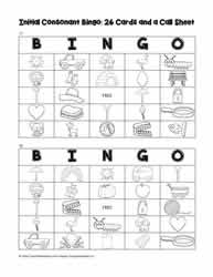 Initial Consonant Bingo Cards 17-18