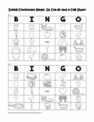 Initial Consonants Bingo Cards 23-24