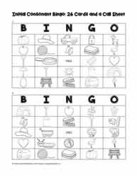 Initial Consonant Bingo Cards 3-4