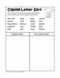 T Chart to Sort the Capital Letters