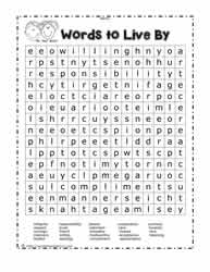 Wordsearch for Good Character Words