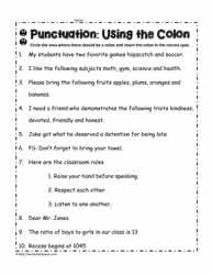 Colon Worksheet