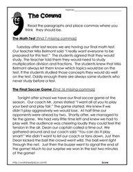 Comma Worksheet - Paragraphs