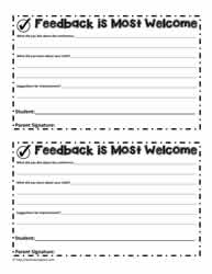Conference Feedback Forms