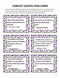 Conflict Resolution Quotes Task Cards