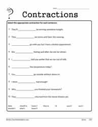 Contractions Worksheet 7