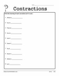 Contractions Worksheet 15