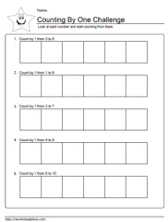 Count By 1 Worksheets