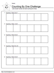 Count By 1 Worksheets