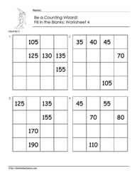 Count by 5 - Worksheet 4