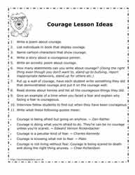 Courage Lesson Ideas