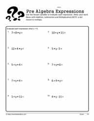 Evaluate the Expression Worksheet 9