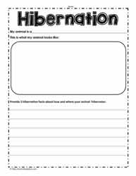 Hibernation Worksheet