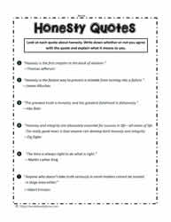 Honesty Worksheets honesty-worksheets