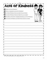 Act of Kindness Worksheet