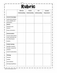 Motion and Stability Rubric