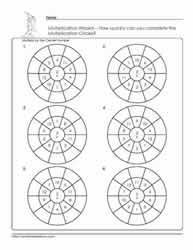 multiplication wheels worksheets
