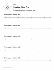 Numberline Worksheet 6 of 10
