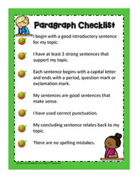 Poster for a Paragraph Checklist