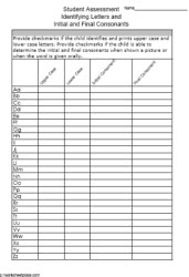 A Tracking Sheet for Phonics Tests