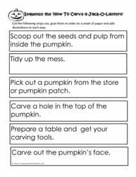 Procedural Writing - Sequence the Carve the Pumpki