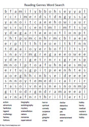 Wordsearch for Reading Genres
