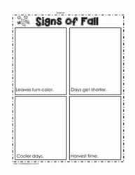 Signs of Fall Worksheets