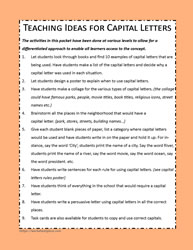 Ideas for Teaching About Capital Letters