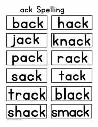 ack Spelling List