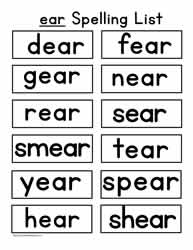 ear Word List