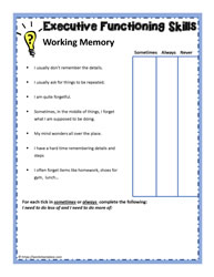 Working Memory Teaching Activity