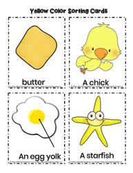 Yellow Sorting Cards