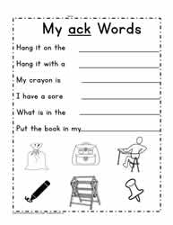 ack Word Family Sentences
