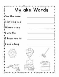 ake Word Family Sentences