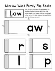 aw Word Family Flip Book