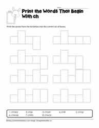 ch Digraph Word Shapes