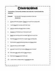 Contractions Worksheet 5