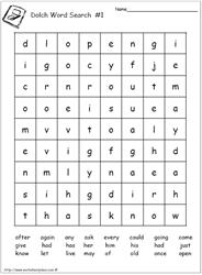 Dolch Word Search 1