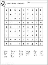 Dolch Word Search 5